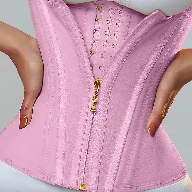 Fajas Colombianas Girdles Double Compression Vest Waist Trainer Corset with Zipper Hook Flat Belly Slimming Body Shapers